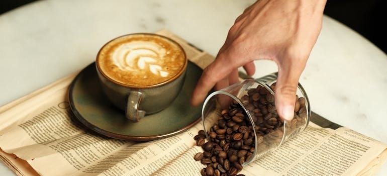 Morning coffee and magazine