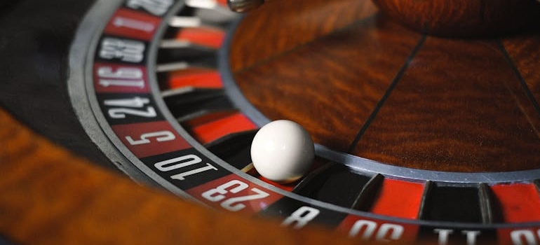 A roulette wheel 
