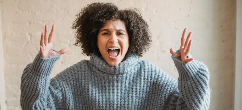A woman screaming