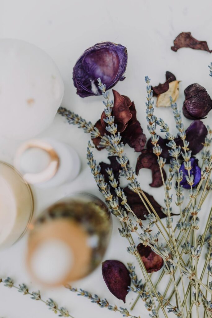 dried plants and petals used in aromatherapy