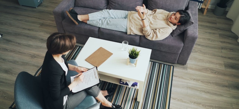 a woman in a therapy session