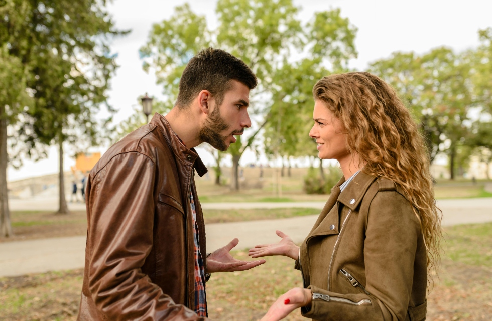 A couple fighting
