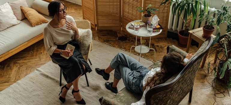 Focused therapy conversation showing how to get the most out of limited therapy sessions