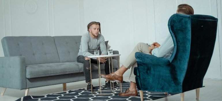 Man talking to a therapist