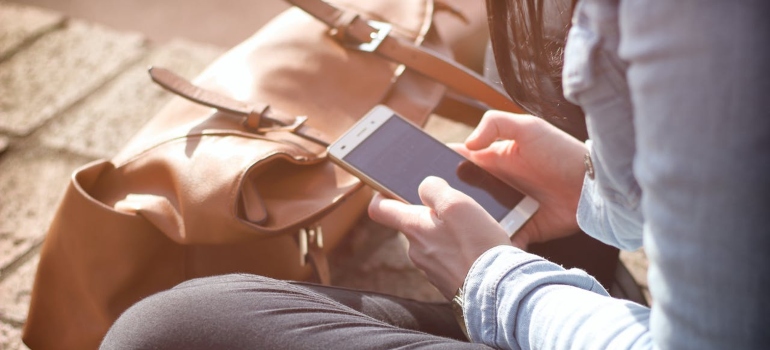 a person checking her phone 
