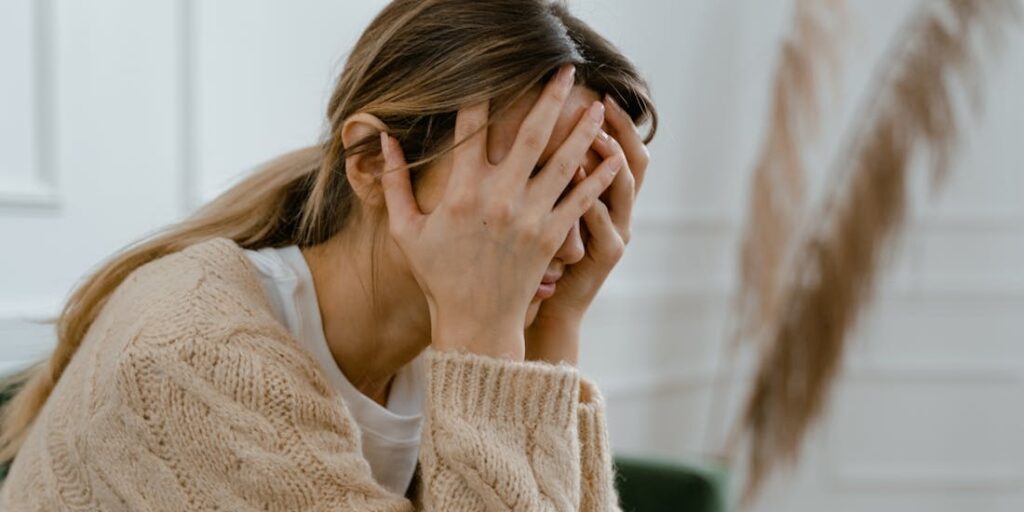 a woman in distress 