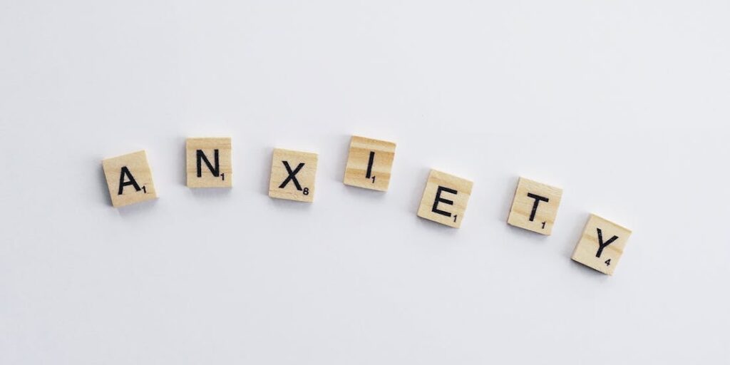 anxiety on the wooden letters 