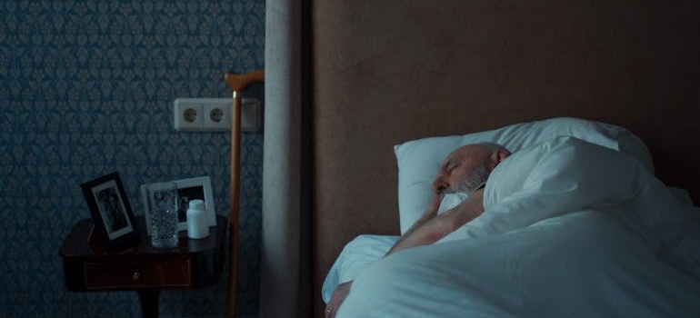 A man struggling with PTSD and sleep problems