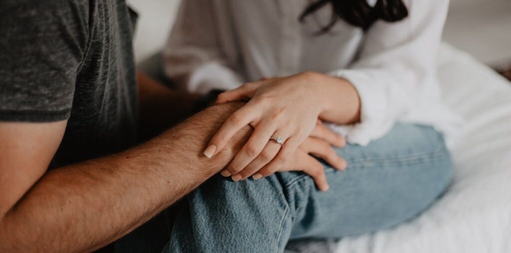 a couple holding hands