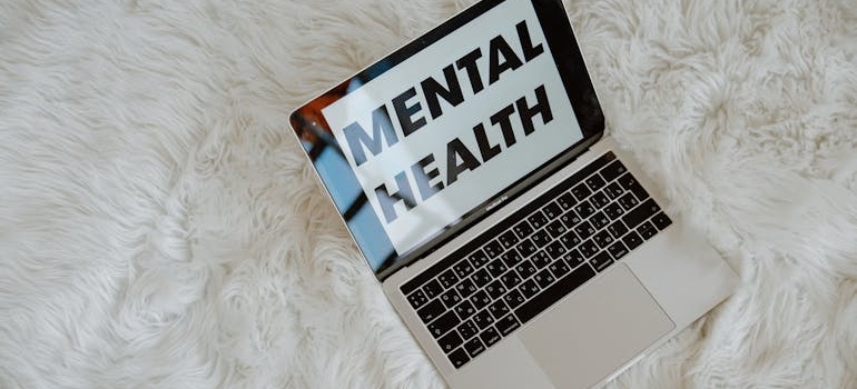 mental health on a laptop