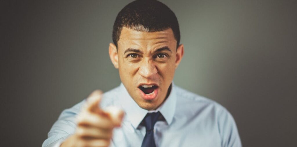 an angry man having setbacks in recovery