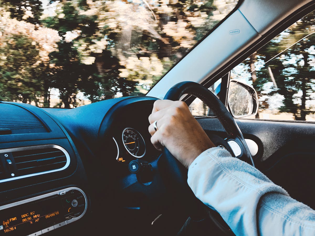a man driving